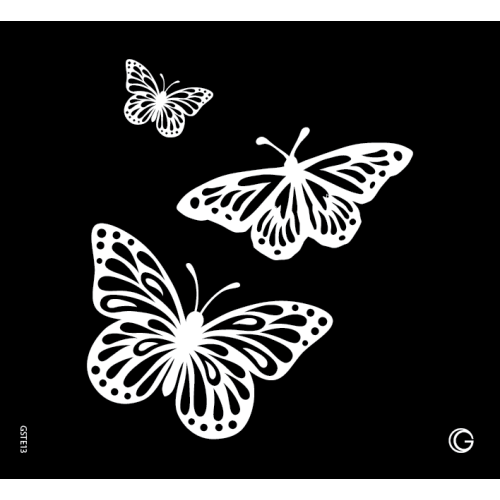 Glimmer Butterfly Trio Go Couture Stencil (Glimmer Butterfly Trio Go Couture Stencil)