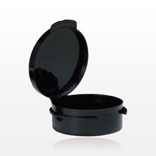 Empty Black Round Hinged Jar 10ml (large 10ml)