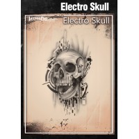 Airbrush Tattoo Pro Stencil ELECTRO SKULL (ELECTRO SKULL)