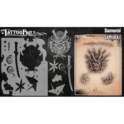 Airbrush Tattoo Pro Stencil Samurai (Samurai)