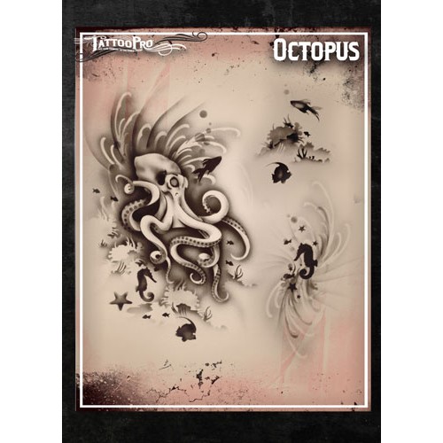 Airbrush Tattoo Pro Octopus Stencil (OCTUPUS)