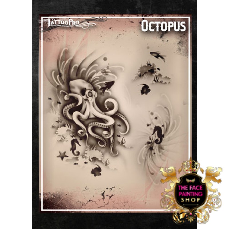  Airbrush  Tattoo  Pro  Octopus Stencil 