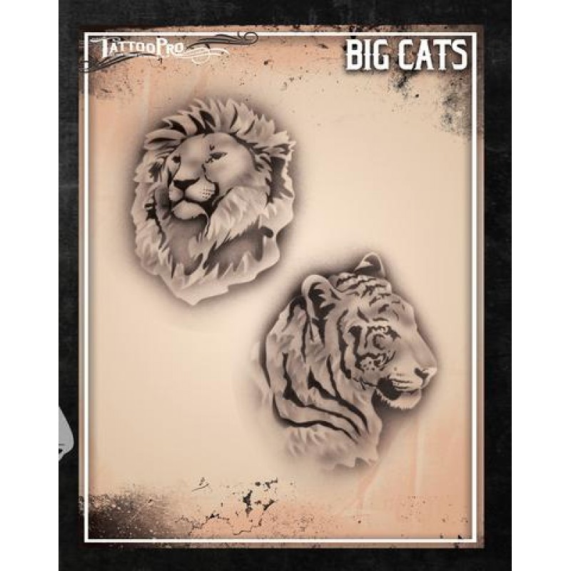  Airbrush  Tattoo  Pro  Stencil  Big Cats